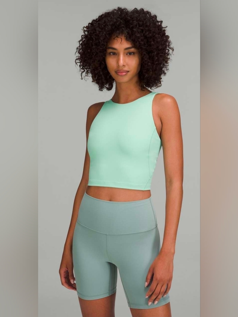 lululemon athletica Mint Green Cropped Tank